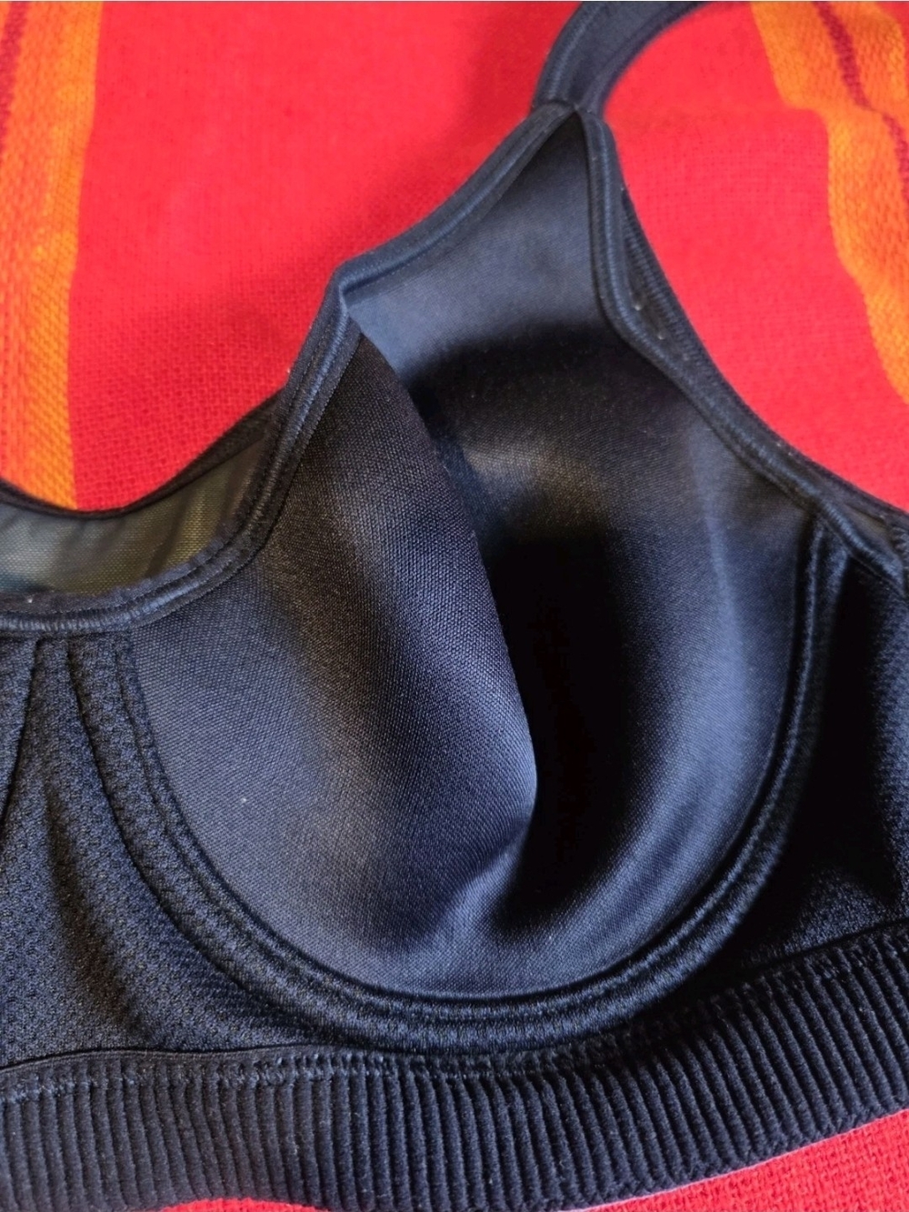 Victoria's Secret Sport (VSX) blue and black striped sports bra. 34C underwire - Picture 4 of 9